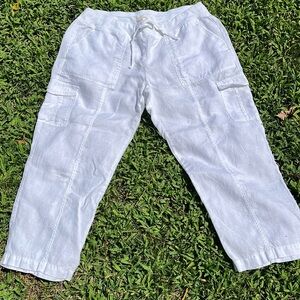 Eileen Fisher Organic Linen Cargo Pants Size PL (Petite Large)